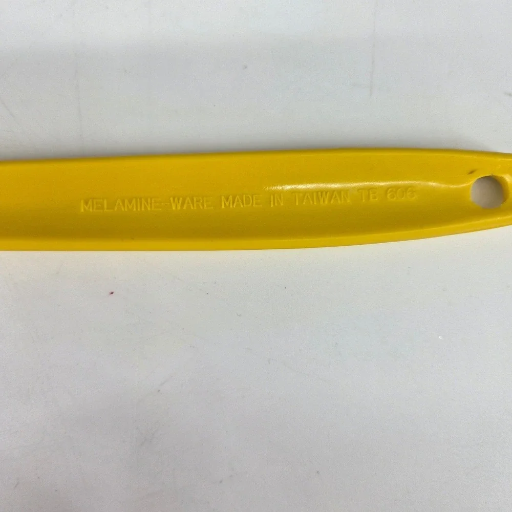 Vintage Yellow Melamine Slotted Spoon TB 606 Kitchen Serving Utensil Taiwan